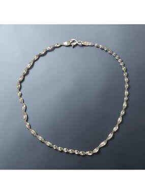 Sterling Silver Twisted Chain Anklet 9-Inch Lightweight 1.7g Elegant Design